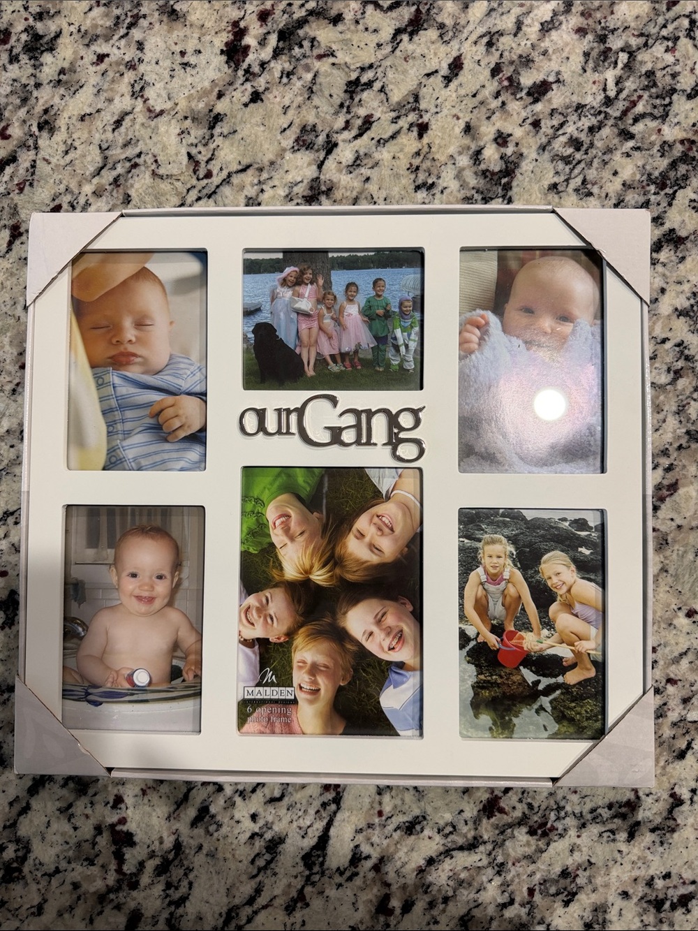 ourGang White Multi-Opening Photo Frame